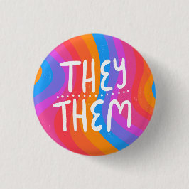 Pronouns farbenfrohe Handschrift Streifen Button