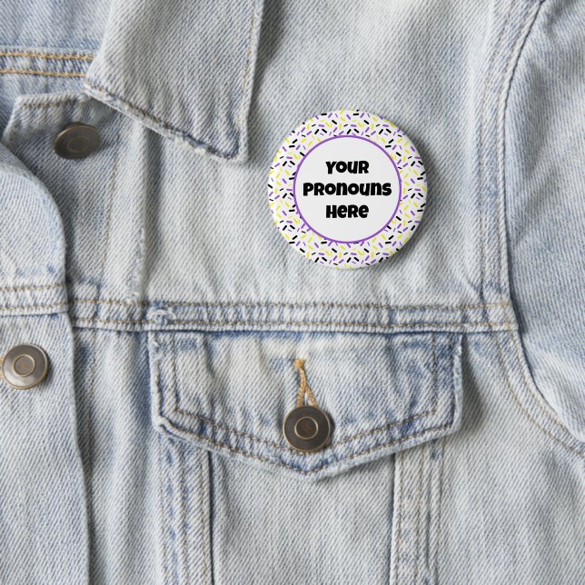 PRONOUNS-Flag für Regenbogensprinklen, nicht binär Button (Beispiel)