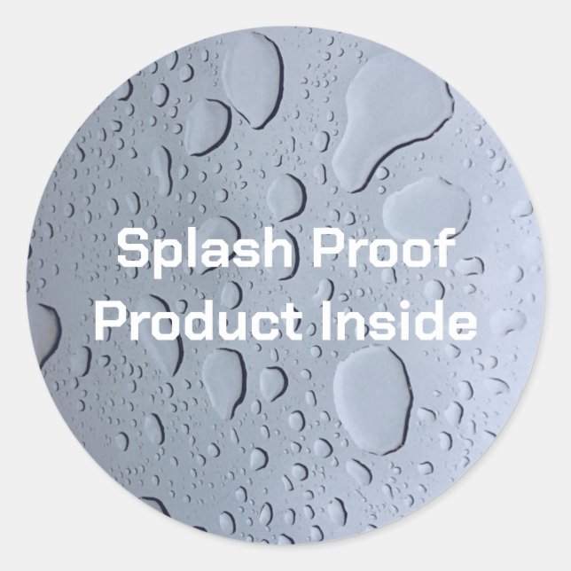 Proof Custom Text Water Dropdown-Paketlabel Runder Aufkleber (Vorderseite)