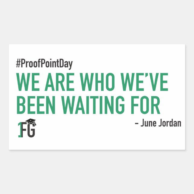 #ProofPointDay June Jordan-Sticker Rechteckiger Aufkleber (Vorderseite)