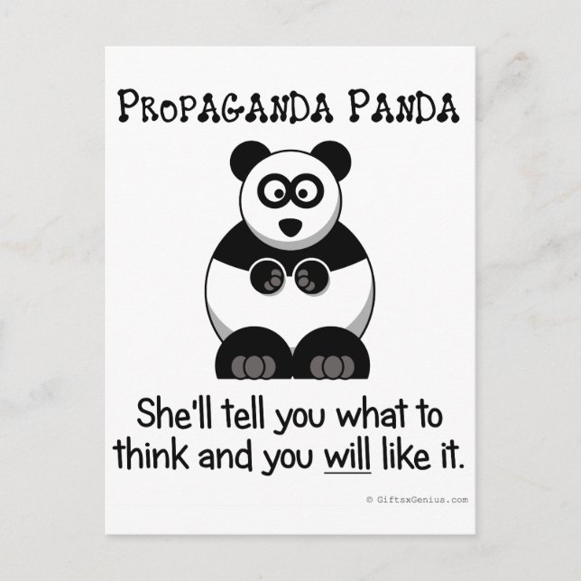Propaganda Panda lasse Ihnen zu wissen, was Sie de Postkarte (Vorderseite)