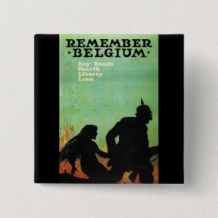 Propaganda-Plakat "erinnern sich an Belgien" WWII Button