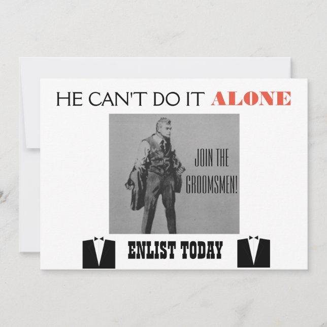 Propaganda Themed Trauzeuge Einladung (Vorderseite)