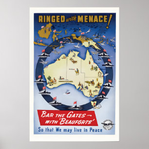 Propagandaplakat aus dem Zweiten Weltkrieg, umgebe Poster