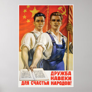 Propagandaplakat Chinesisch-Sowjetische Freundscha Poster