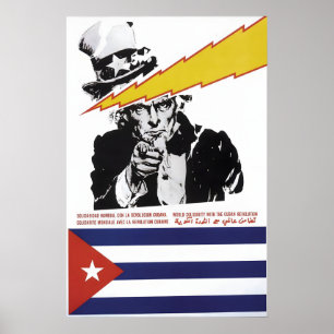 Propagandaplakat Kuba Welt-Solidarität mit der Poster