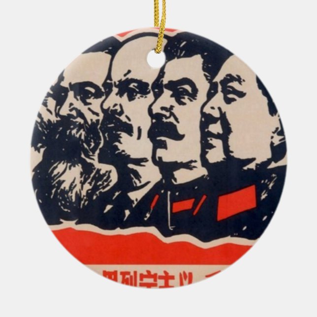 Propagandavorsitzender der Kommunisten Mao Stalin Keramik Ornament (Vorne)
