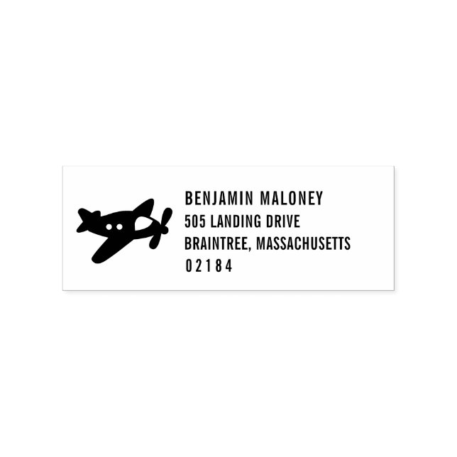 Propeller-Flugzeug-Rücksendeadresse Gummistempel (Prägung)