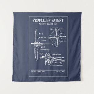 Propeller-Patent-Blueprint Wandteppich