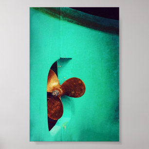 Propellerboote des Schiffes Aquamarin Poster
