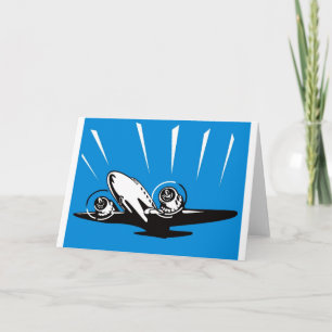 Propellerflugzeug Flugzeug Luftfahrzeug fliegend F Karte