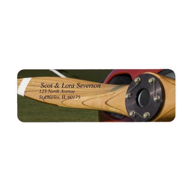 Propellerflugzeug-Rücksendeadressen-Aufkleber (Vorne)