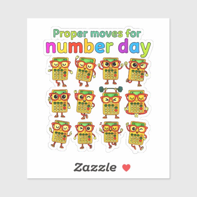 Proper Maths for Number Day Cute Sticker (Blatt)