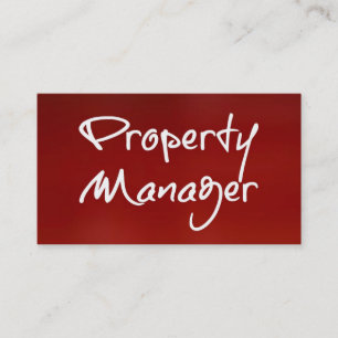 Property Manager Red Business Card Visitenkarte