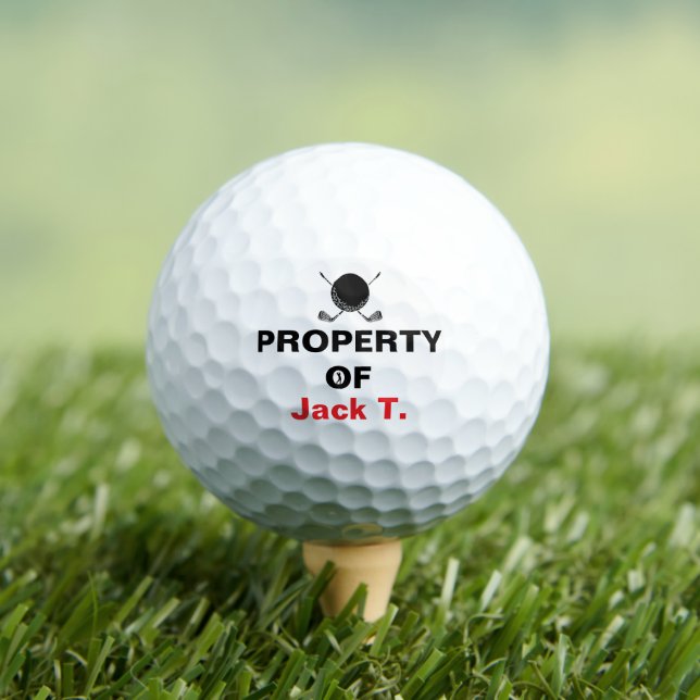 Property Of Golf Name Bold Club Emblem Golfball (Insitu T-Shirt)