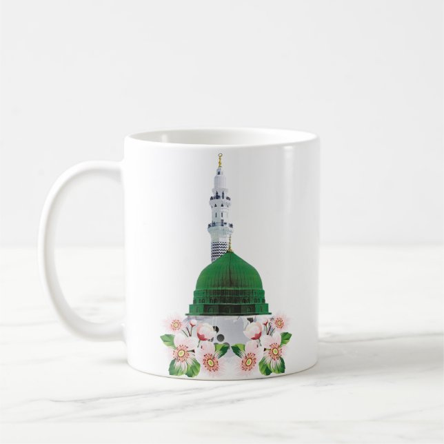 Prophet Moschee Grüne Kuppel Kaffeetasse (Links)