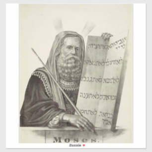 Prophet Mose mit den Tabletten des Gesetzes Aufkleber