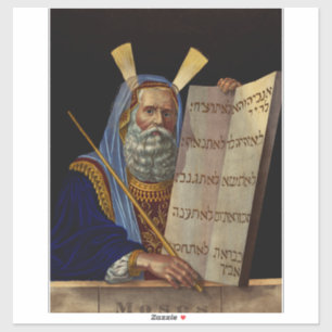 Prophet Mose mit den Tabletten des Gesetzes Aufkleber