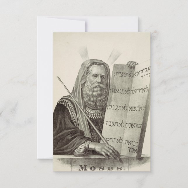 Prophet Mose mit den Tabletten des Gesetzes Dankeskarte (Vorderseite)