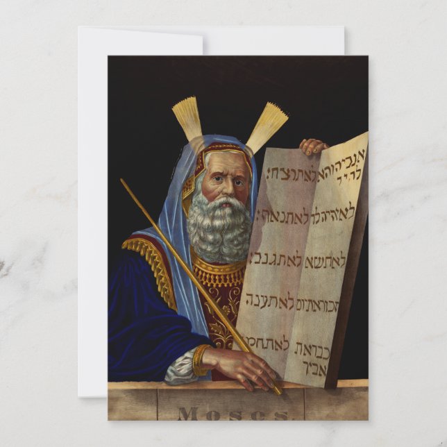 Prophet Mose mit den Tabletten des Gesetzes Einladung (Vorderseite)