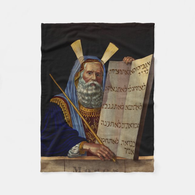 Prophet Mose mit den Tabletten des Gesetzes Fleecedecke (Vorderseite)