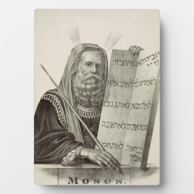Prophet Mose mit den Tabletten des Gesetzes Fotoplatte (Vorderseite)