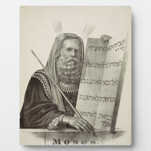 Prophet Mose mit den Tabletten des Gesetzes Fotoplatte (Vorderseite)