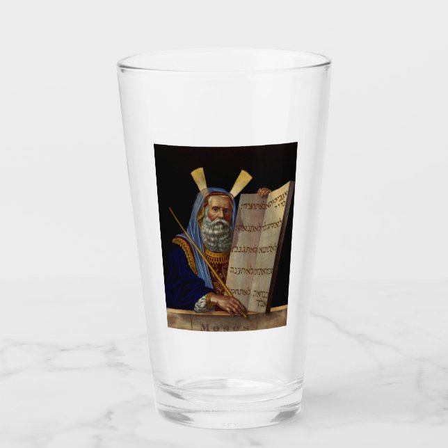 Prophet Mose mit den Tabletten des Gesetzes Glas (Vorderseite)