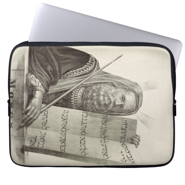 Prophet Mose mit den Tabletten des Gesetzes Laptopschutzhülle (Vorderseite)