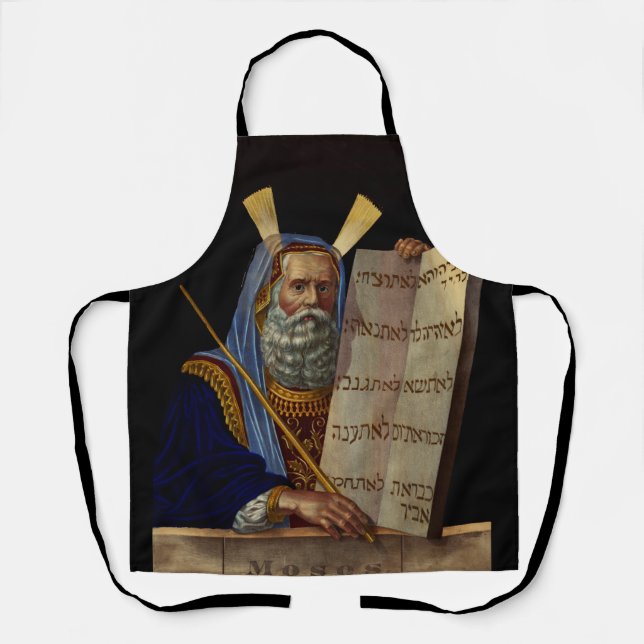 Prophet Mose mit den Tabletten des Gesetzes Schürze (Vorderseite)