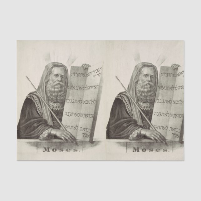 Prophet Mose mit den Tabletten des Gesetzes Seidenpapier (Vorderseite)
