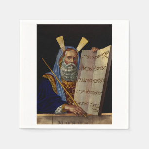 Prophet Mose mit den Tabletten des Gesetzes Serviette
