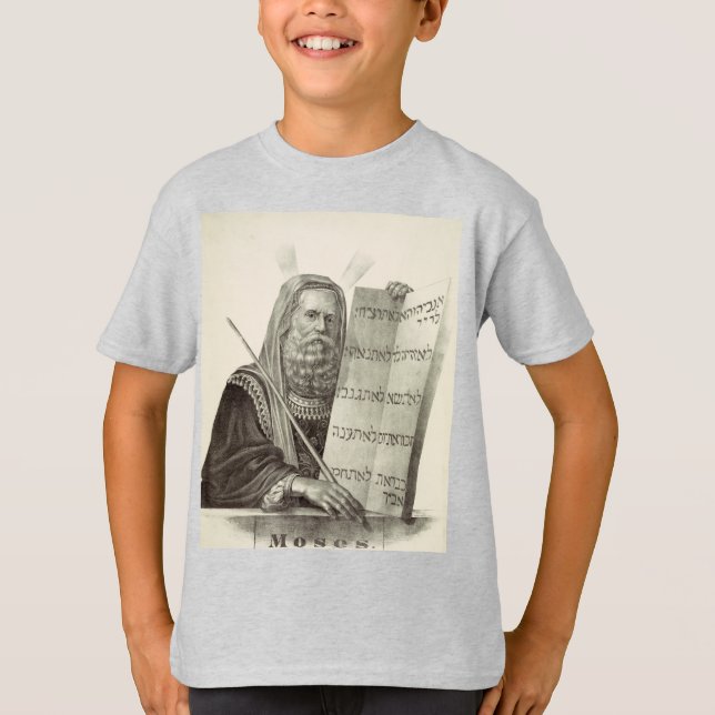 Prophet Mose mit den Tabletten des Gesetzes T-Shirt (Vorderseite)