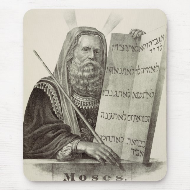 Prophet Moses mit den Gesetzestafeln Mousepad (Vorne)