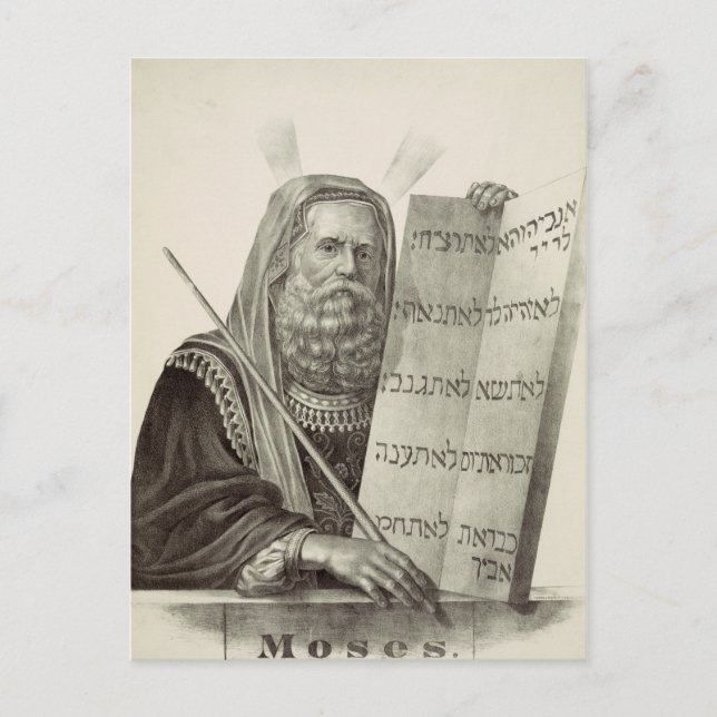 Prophet Moses mit den Gesetzestafeln Postkarte (Vorderseite)