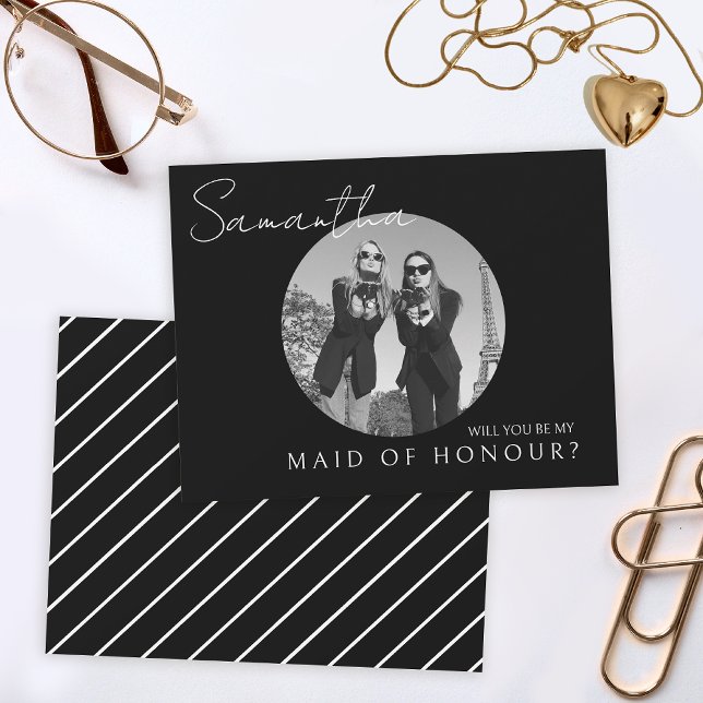 Proposition Black Brides Maid carte photo d'honneu (Créateur téléchargé)