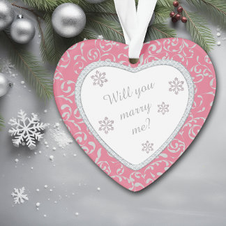 Proposition du mariage Damas rose Faux Diamond