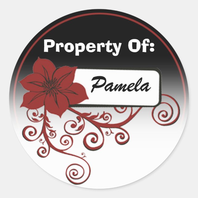 Propriété De Sticker (rouge floral & arrière - pla (Devant)
