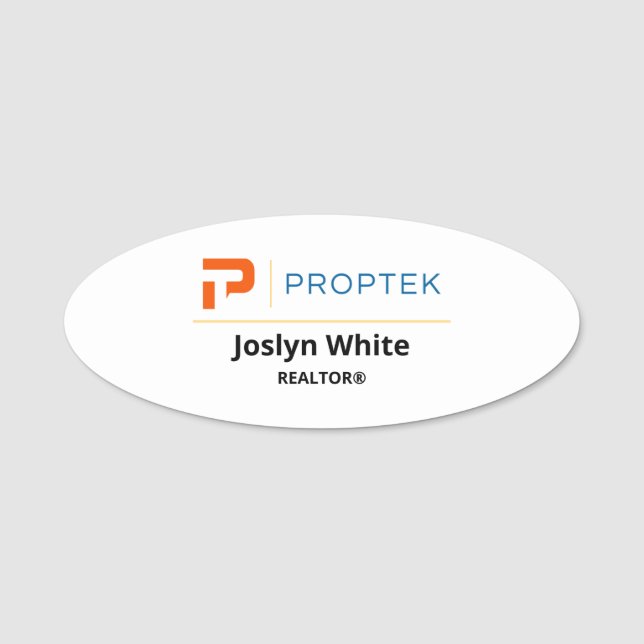 PropTek Name Tag Oval Namensschild (Vorderseite)