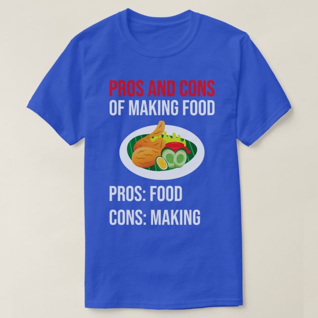 Pros und Cons für die Herstellung von Lebensmittel T-Shirt (Design vorne)