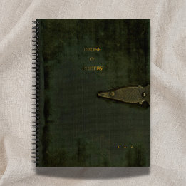 Prose & Poetry Debossed Moss Velvet Look Journal