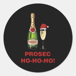 Prosec-Ho Ho Ho Prosecco Print Runder Aufkleber