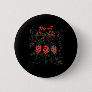 Prosecco Champagne Funny Merry Weihnachtsbrille Button