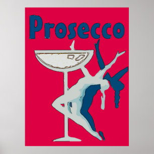 Prosecco Dancer in Rot Poster