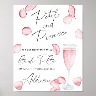 Prosecco - Hilfe für die beschäftigte Braut Adress Poster