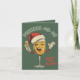 Prosecco-Ho-Ho – Lustiger Weihnachts-Prosecco-Wort Karte