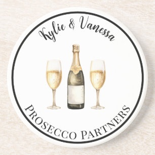 Prosecco Partner trinken Getränkeuntersetzer
