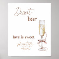Prosecco und Perlen Brautparty Dessert Bar