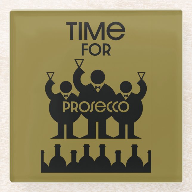 Prosecco Weintrinker Glasuntersetzer (Vorderseite)