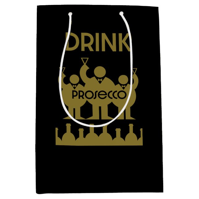 Prosecco Weintrinker Mittlere Geschenktüte (Vorderseite)